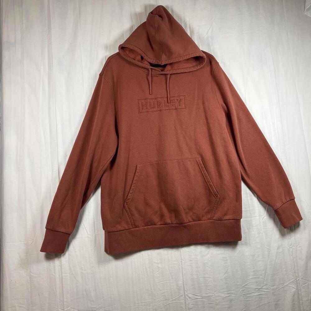 Burnt orange Hurley hoodie with embroidered logo size large